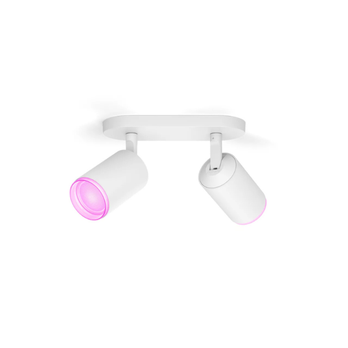 Philips Hue Fugato Double Spotlight | RGBW Smart LED 1050lm | 4.2w White